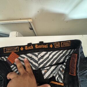 Rock Revival Black and Orange Jeans